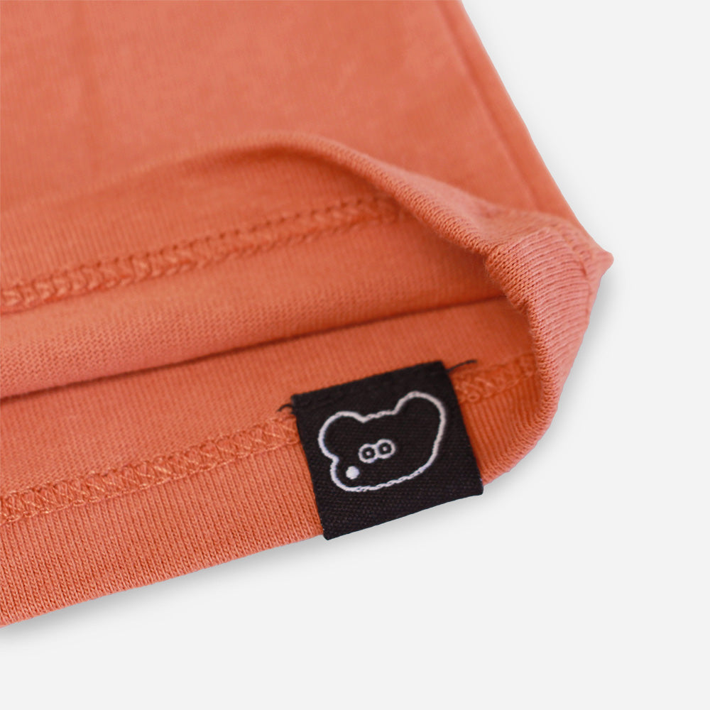 キッズ 半袖 Tシャツ 3連刺繍 オレンジ