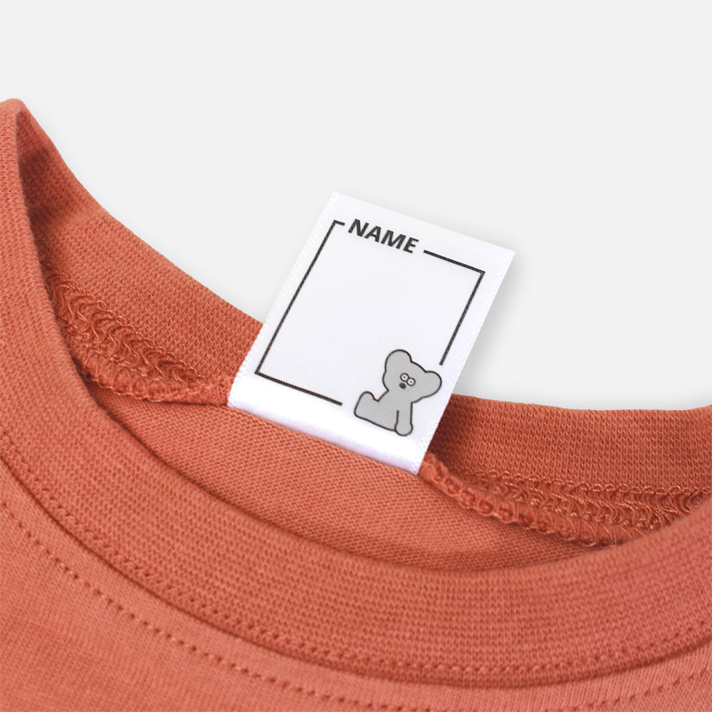 キッズ 半袖 Tシャツ 3連刺繍 オレンジ