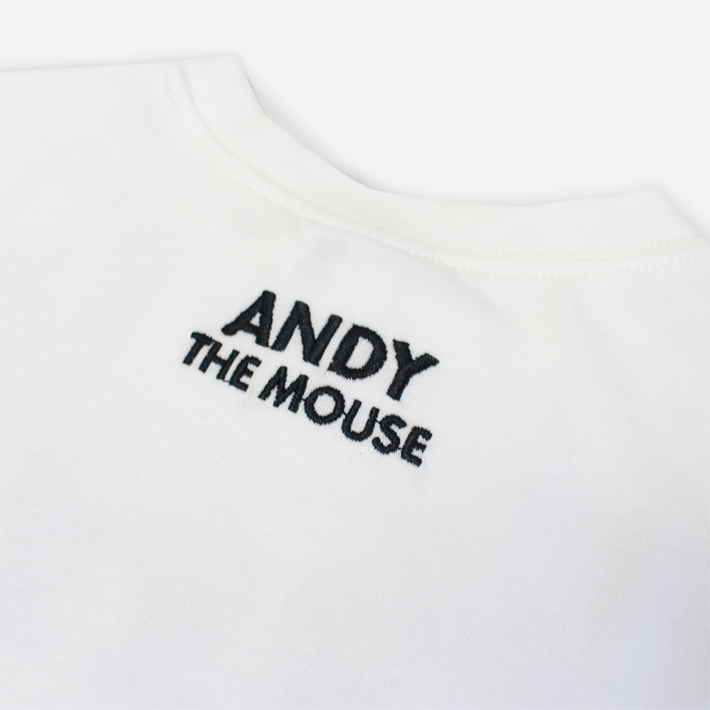 キッズ 半袖 Tシャツ 3連刺繍 オフホワイト