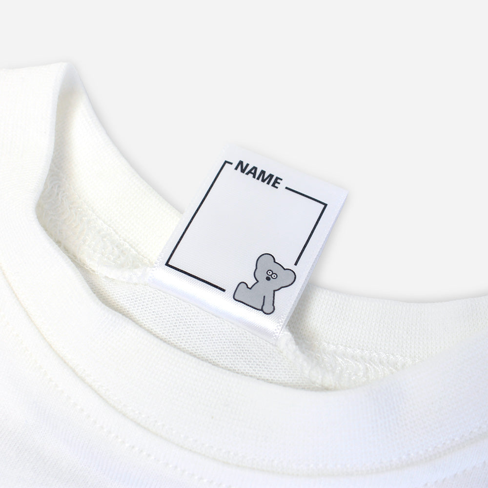 キッズ 半袖 Tシャツ 3連刺繍 オフホワイト