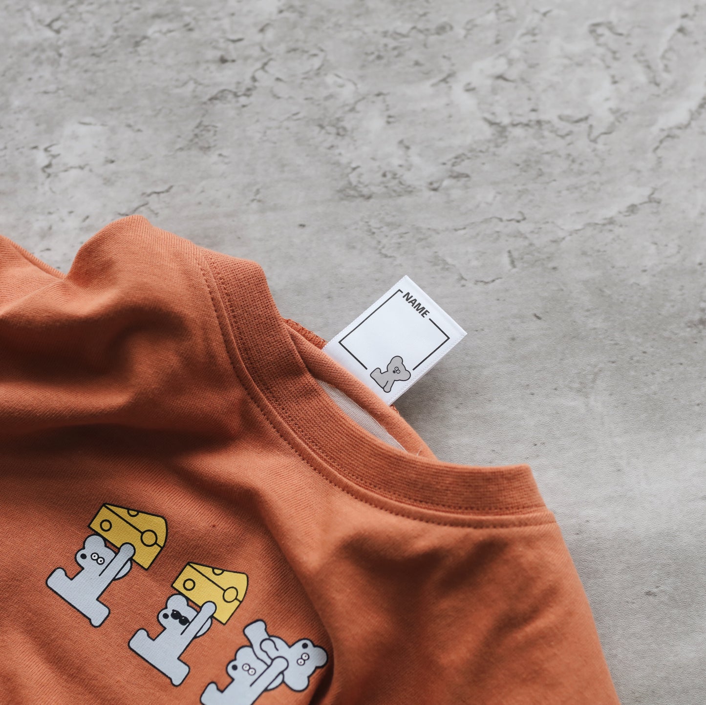 キッズ 半袖 Tシャツ 3連刺繍 オレンジ