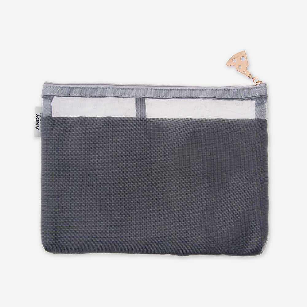 Mesh pouch with all-over pattern