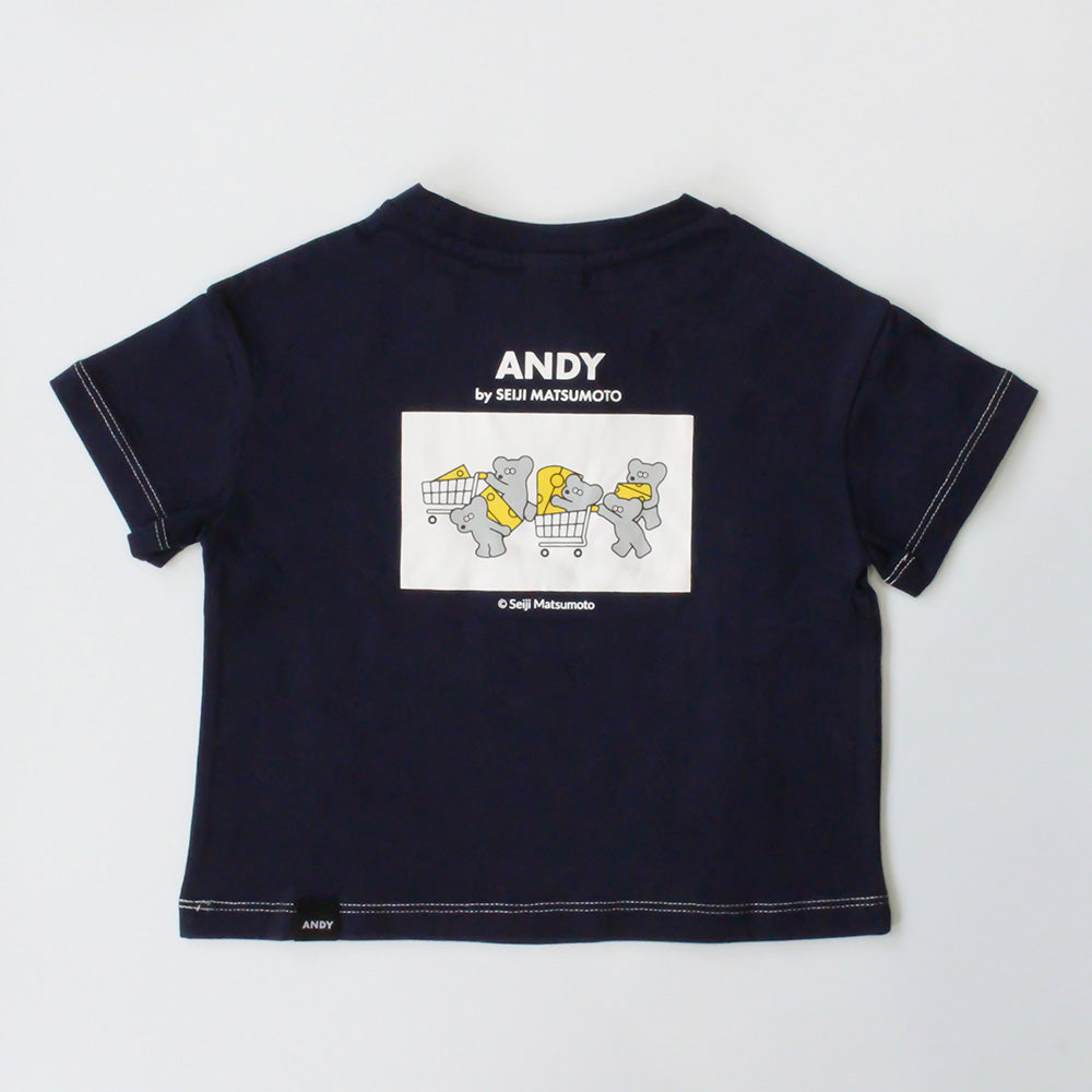 Kids T-shirt with back print, navy