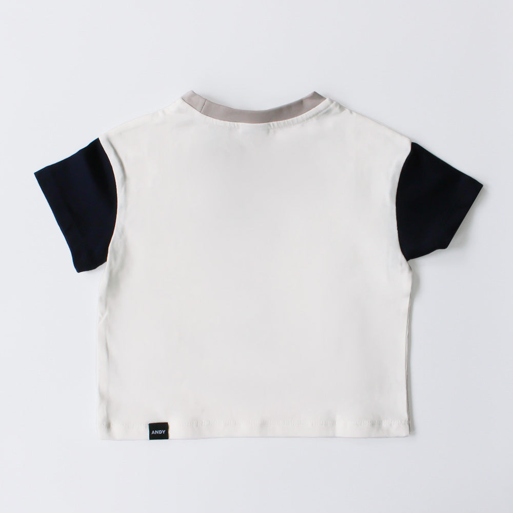 Kids T-shirt with embroidered pockets, white