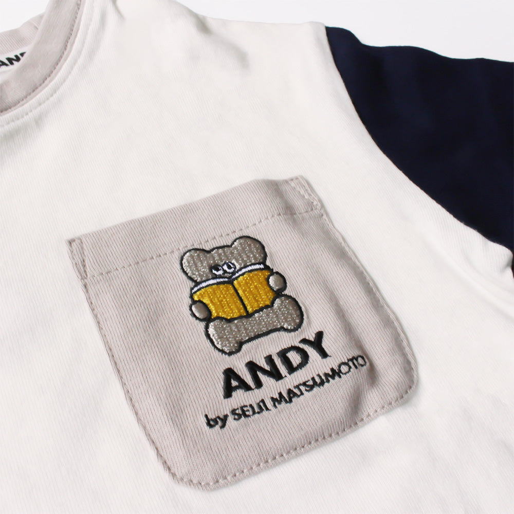 Kids T-shirt with embroidered pockets, white