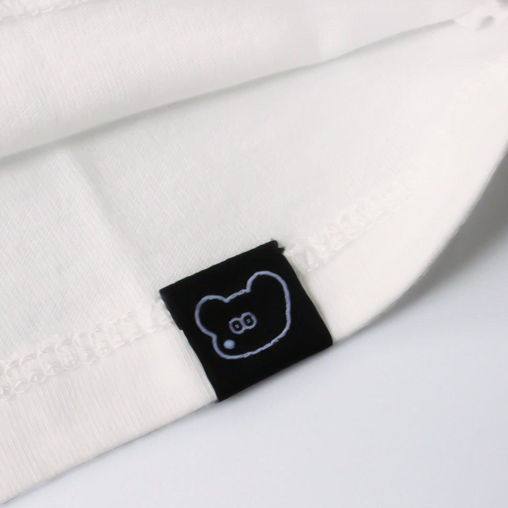 Kids T-shirt with embroidered pockets, white