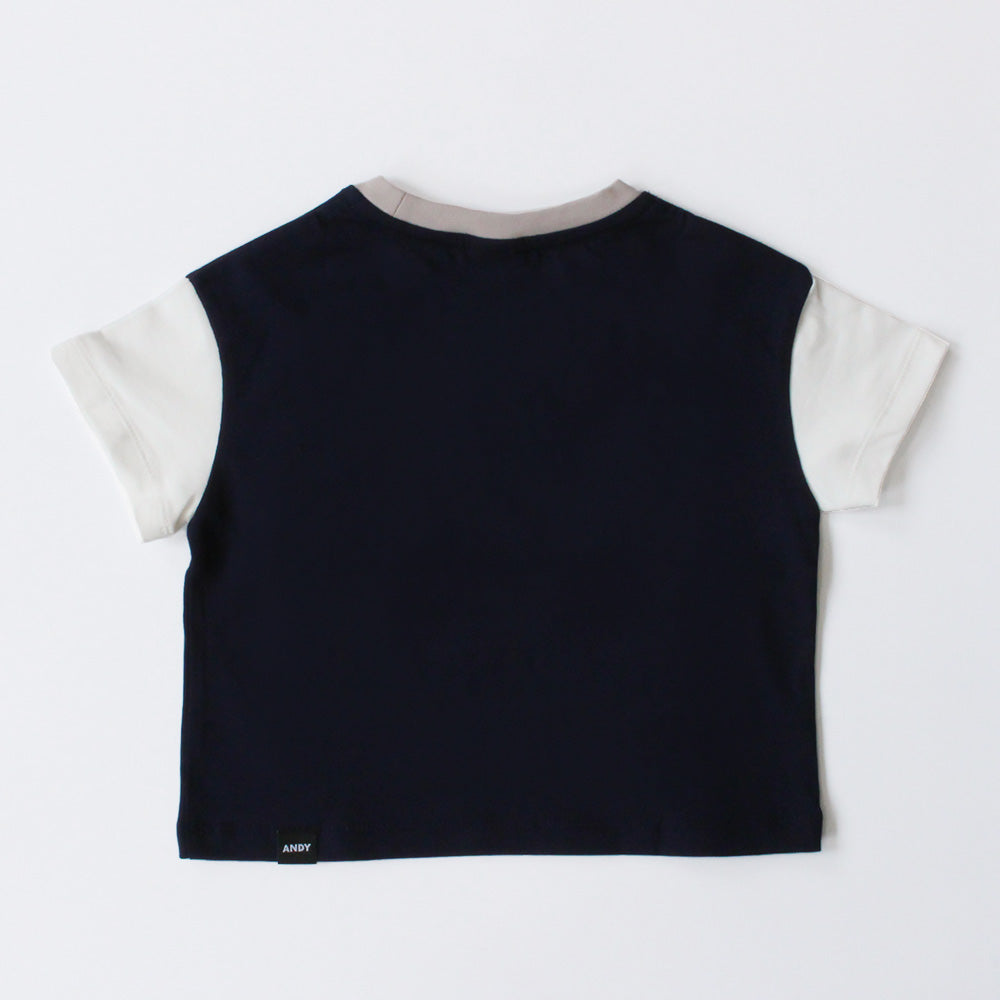 Kids T-shirt with embroidered pockets, navy