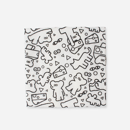 かやのふきん モノクロパターン