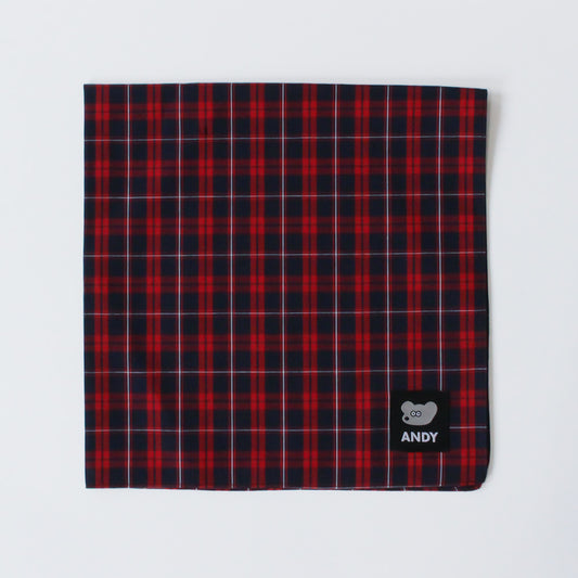 ハンカチ チェックレッド